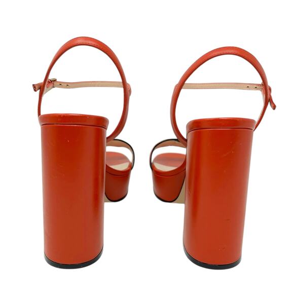 Gucci Double G Marmont Platform GG Sandals Heels Orange 39 - Picture 5 of 8